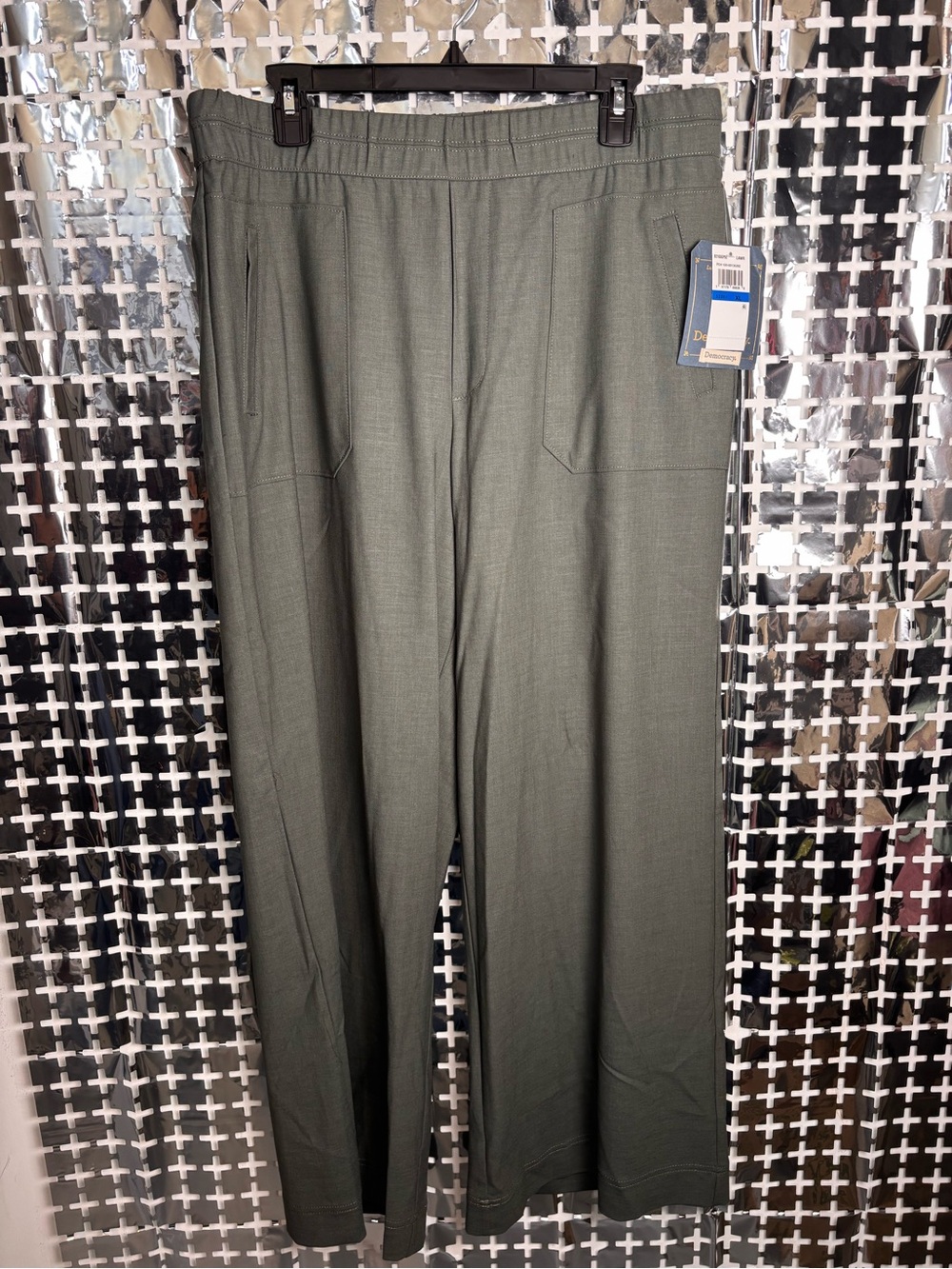 Democracy Olive Pull-On Wide Leg Flare Pants